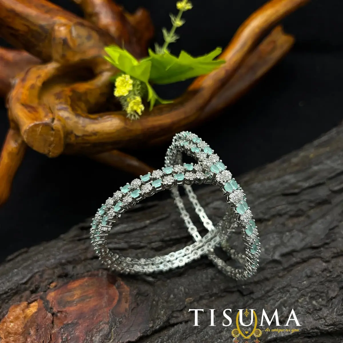 Mint Dual-Line AD Bangles